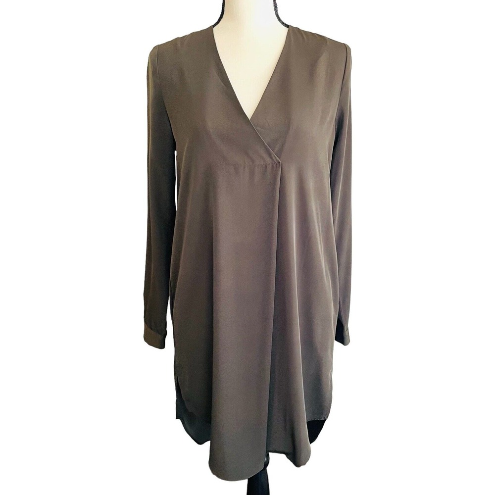 ZOA New York Shirtdress Women's Size Small Olive Green Long Sleeves NWT